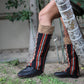 Amazigh Leather & Fabric Leg Warmers