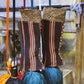 Amazigh Leather & Fabric Leg Warmers